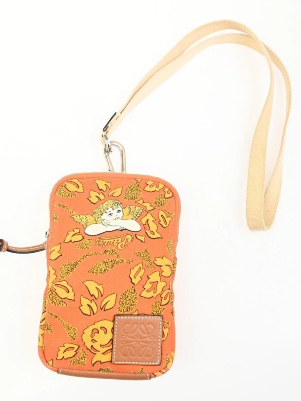 LOEWE x Paula's Ibiza Anagram Mini Pouch Bag Canvas Leather OE SHW Spain 30KC969